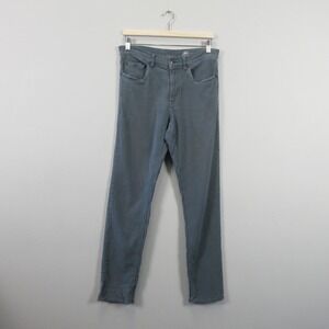 Faherty Mens Stretch Terry 5-Pocket Pant Grey Blue Straight Fit Size 31 x 32